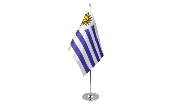 Uruguay Satin Table Flag
